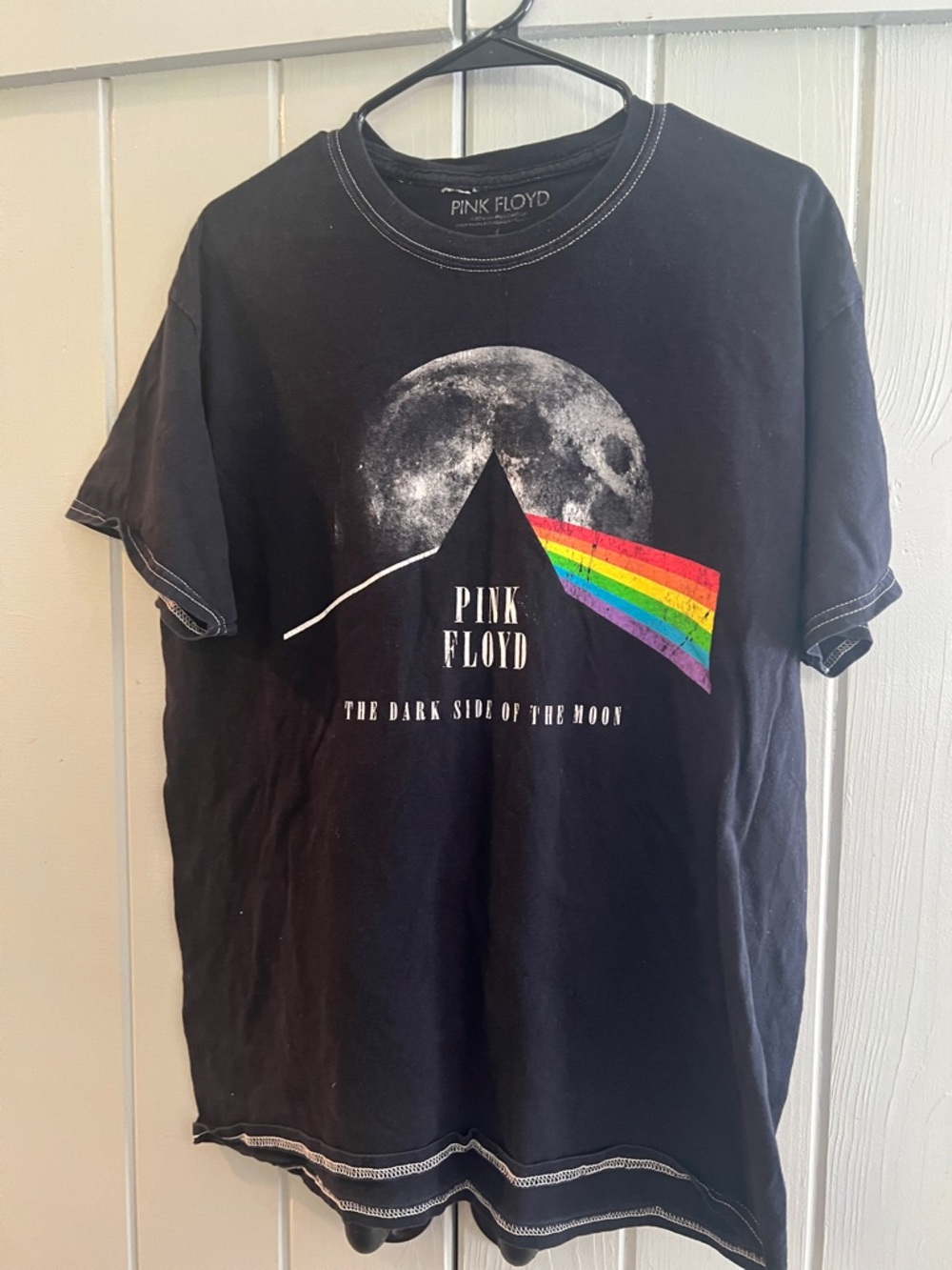 Pink Floyd Black Tee with Rainbow Prism Graphic
